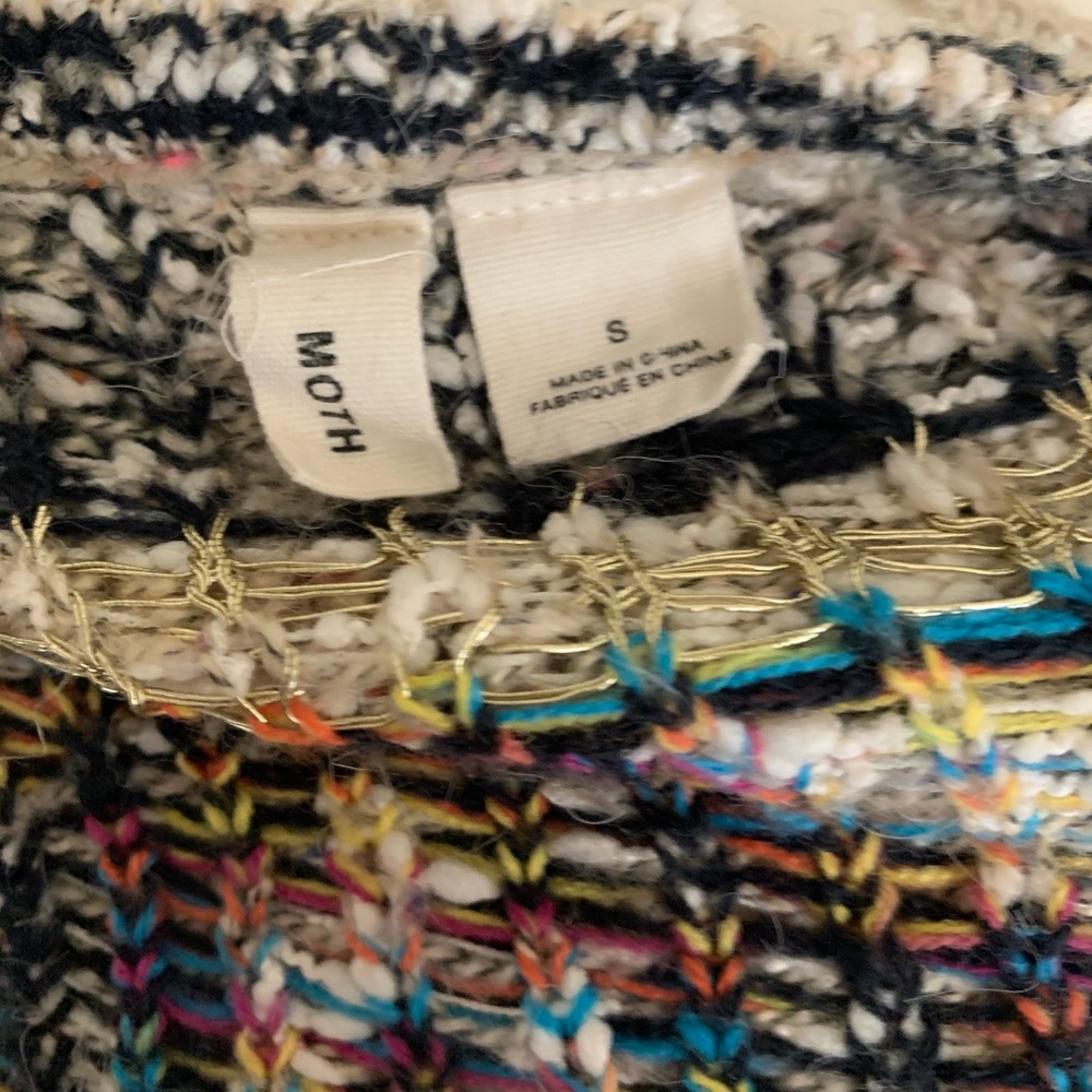 ANTHROPOLOGIE Moth brand Fringe Sweater Spectra - Picture 7 of 8